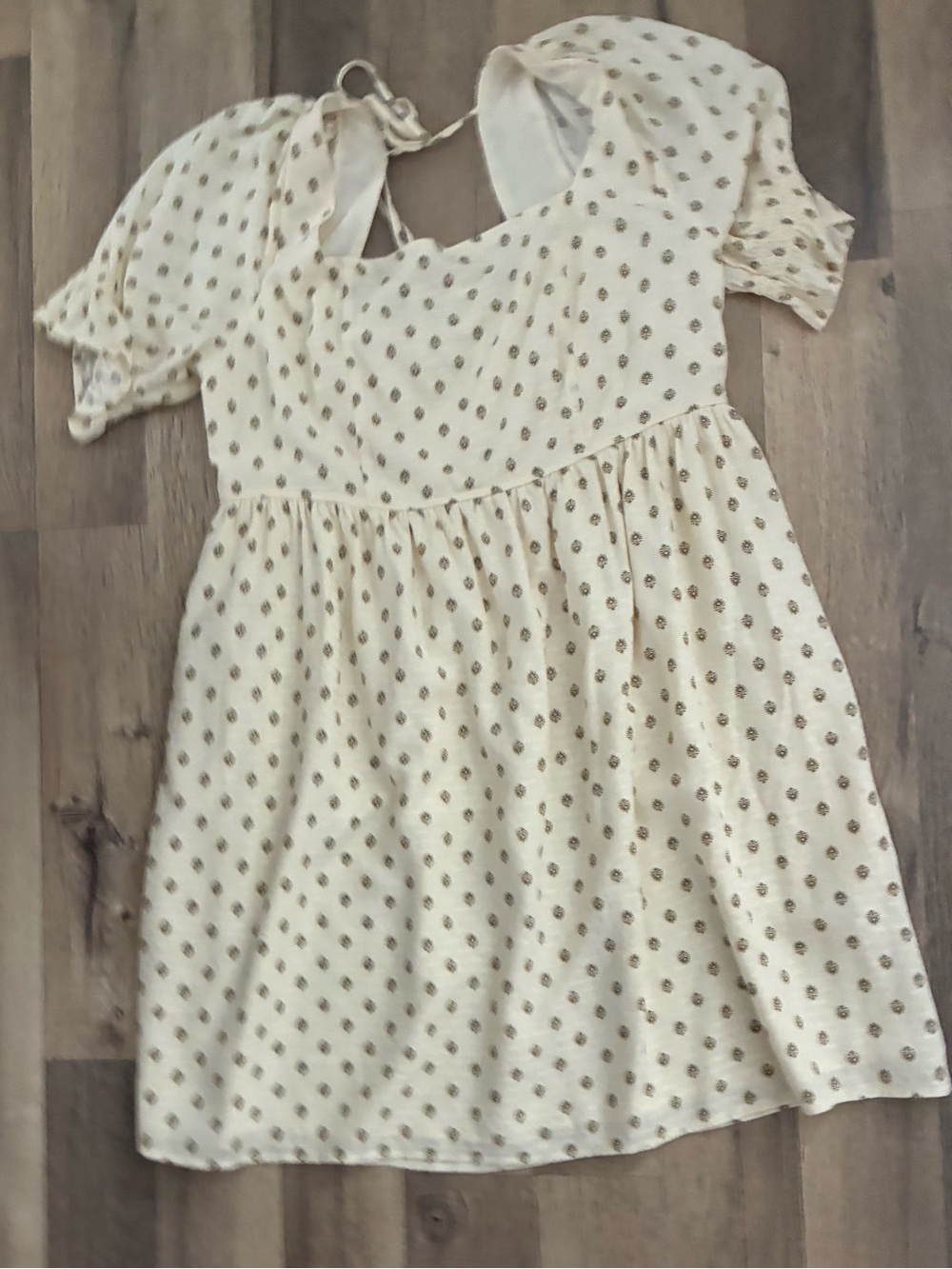 Melrose and Market Cream Mini Dress with Dot Floral Print